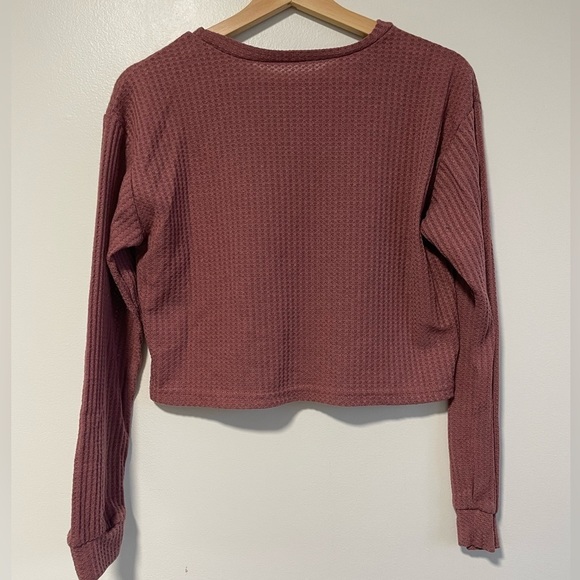 Women's Pink Waffle Knit Pajama Set - Picture 4 of 8